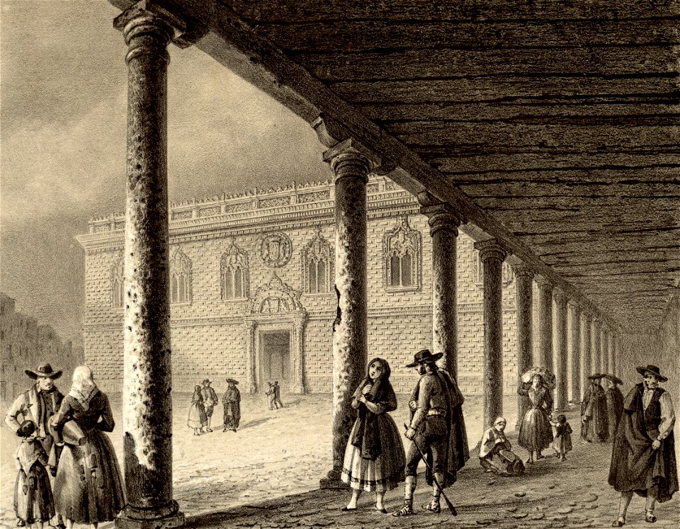 1853, Recuerdos y bellezas de España, Castilla la Nueva, tomo II, Palacio de los Duques de Medinaceli, en Cogolludo (cropped)