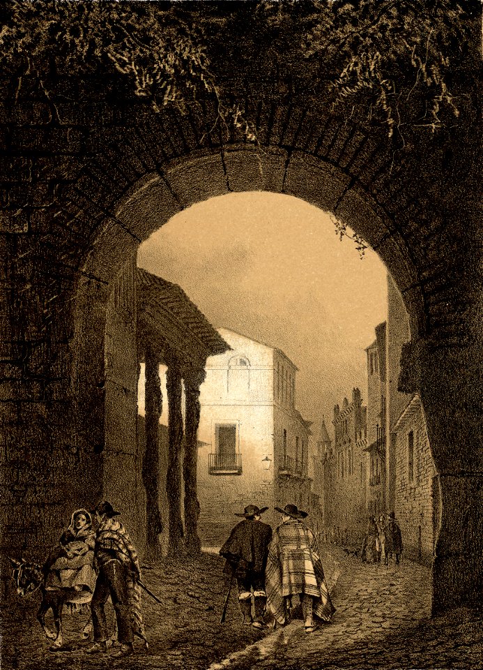 1853, Recuerdos y bellezas de España, Castilla la Nueva, tomo II, Puerta de Zamora, Talavera de la Reina (cropped)