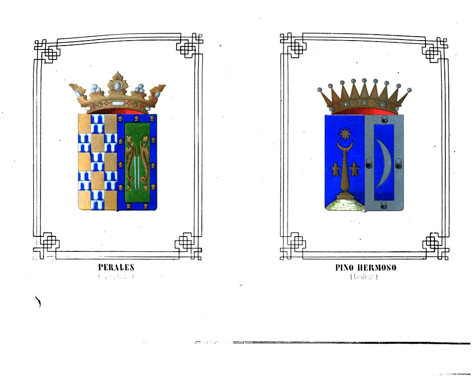 1853-1860, Blasón de España, libro de oro de su nobleza, parte primera, casa real y Grandeza de España, Perales y Pino Hermoso