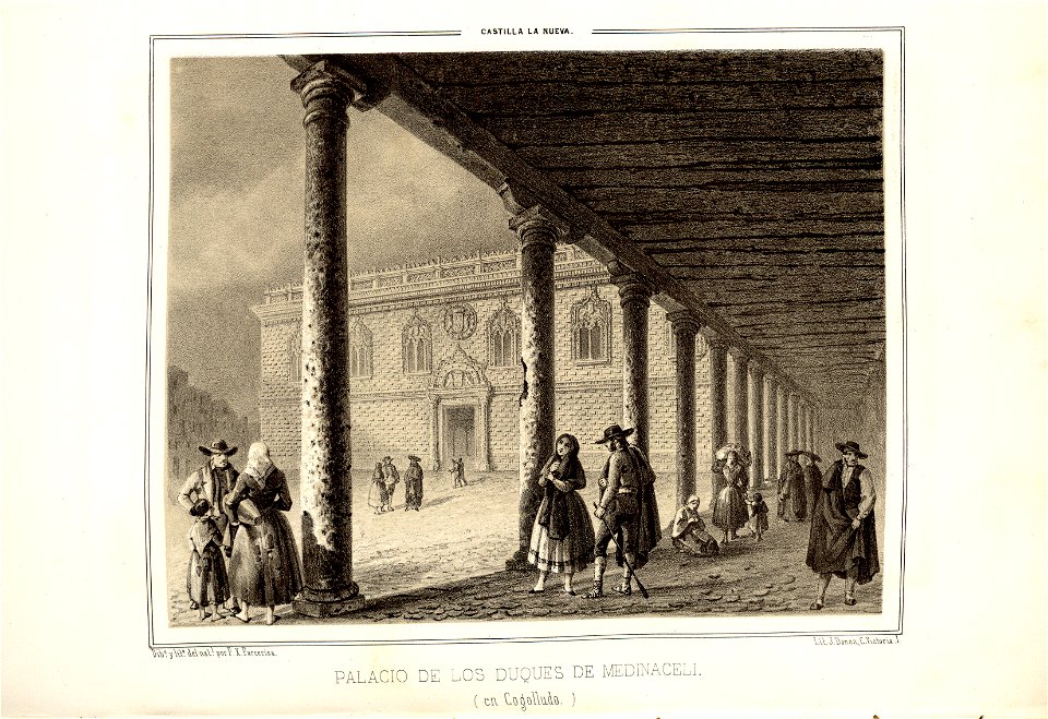 1853, Recuerdos y bellezas de España, Castilla la Nueva, tomo II, Palacio de los Duques de Medinaceli, en Cogolludo