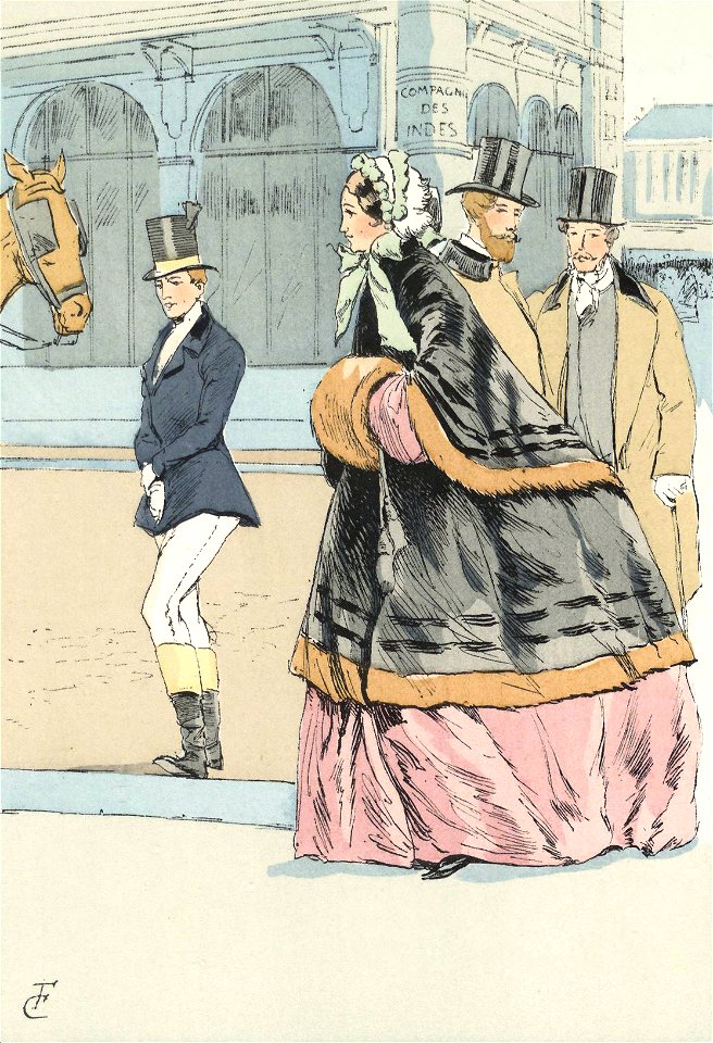 A smart corner on the Rue Richelieu. The East India Company's warehouse, 1854
