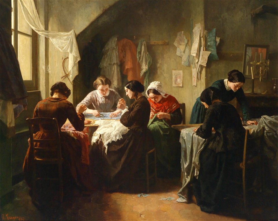 Jean Baptiste Jules Trayer Bretonische Schneiderinnen 1854