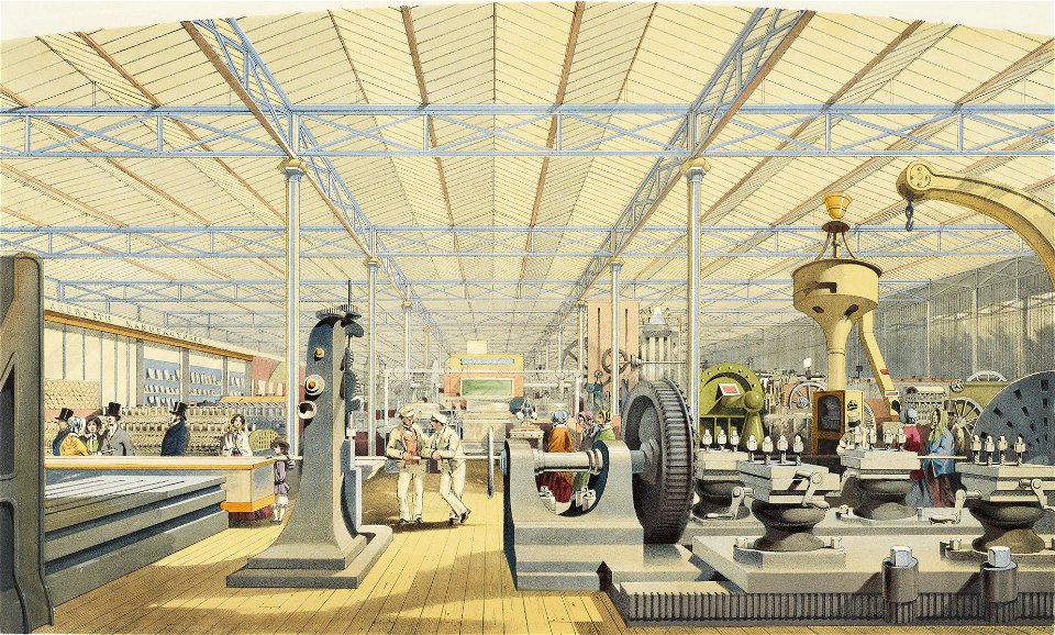 Moving Machinery - Dickinson's comprehensive pictures of the Great Exhibition (1854) vol 2, plate XXI - Royal Coll