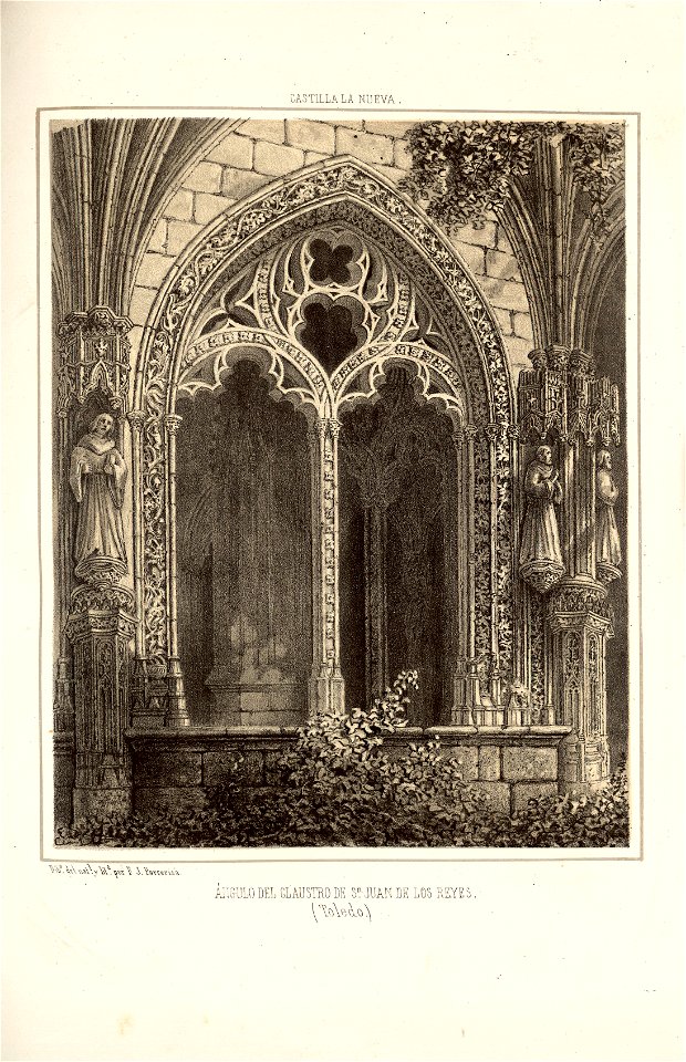 1853, Recuerdos y bellezas de España, Castilla la Nueva, tomo II, Ángulo del claustro de San Juan de los Reyes