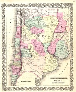 1855 Colton Map of Argentina, Chile, Paraguay and Uruguay - Geographicus - ArgentinaChile-colton-1855