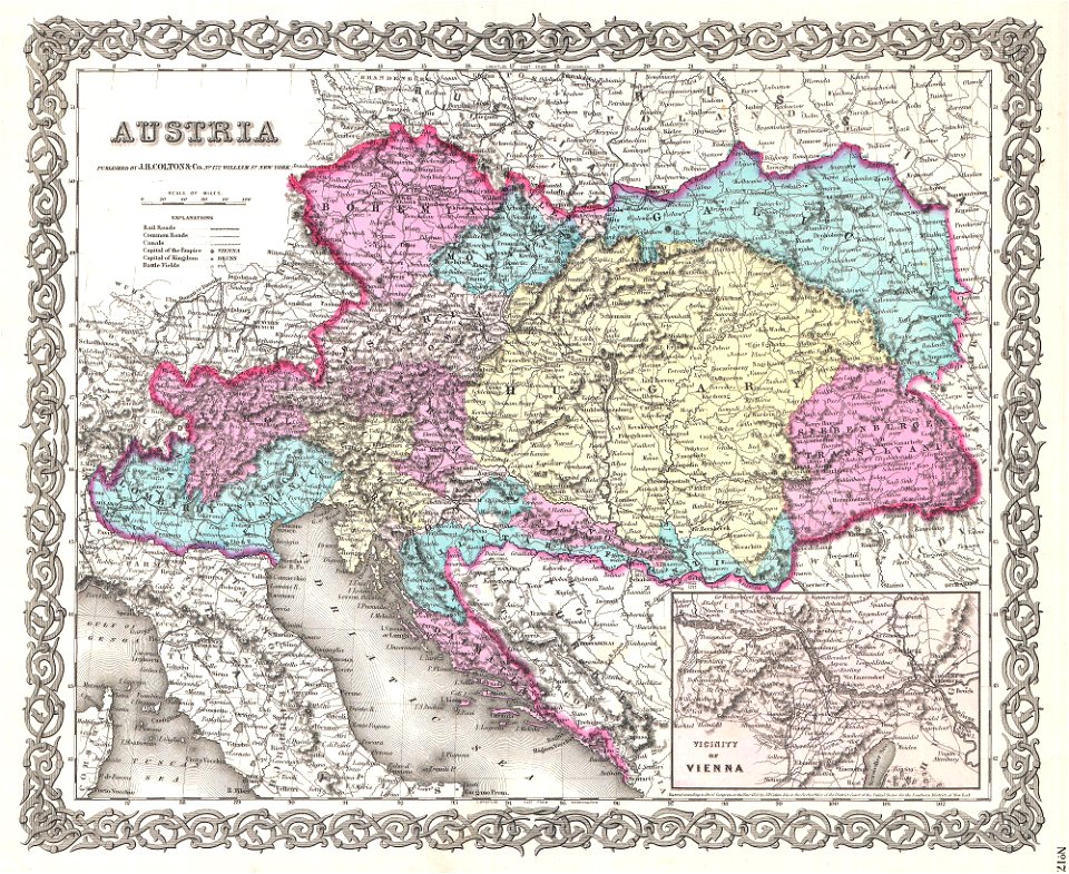 1855 Colton Map of Austria, Hungary and the Czech Republic - Geographicus - Austria-colton-1855