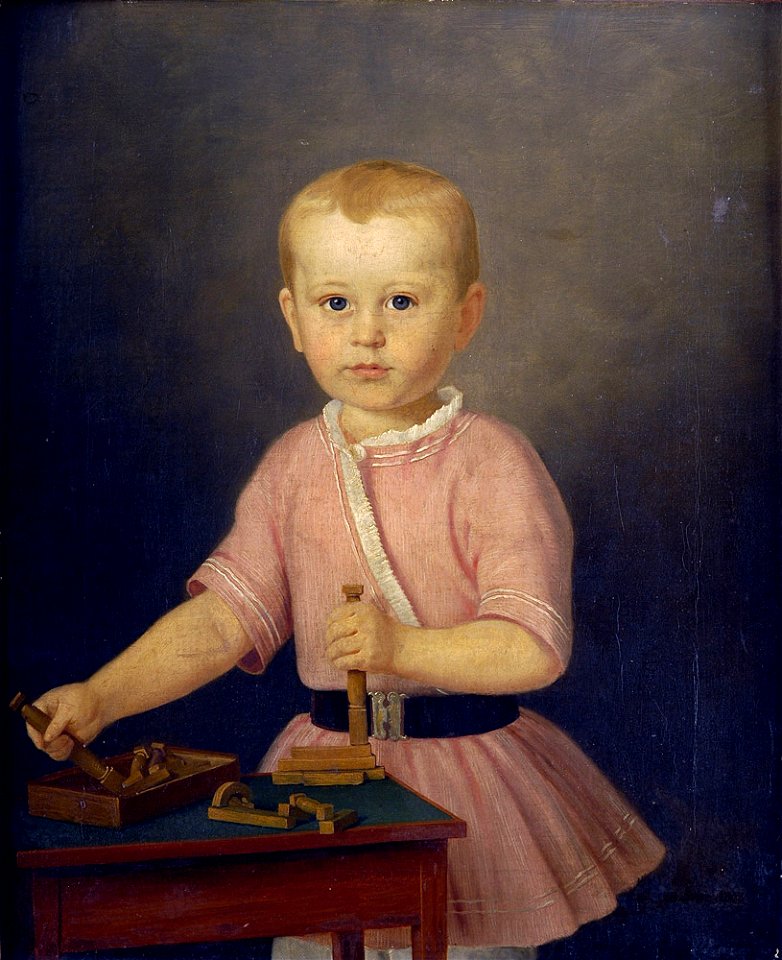 Kind mit Bauklötzen 1853