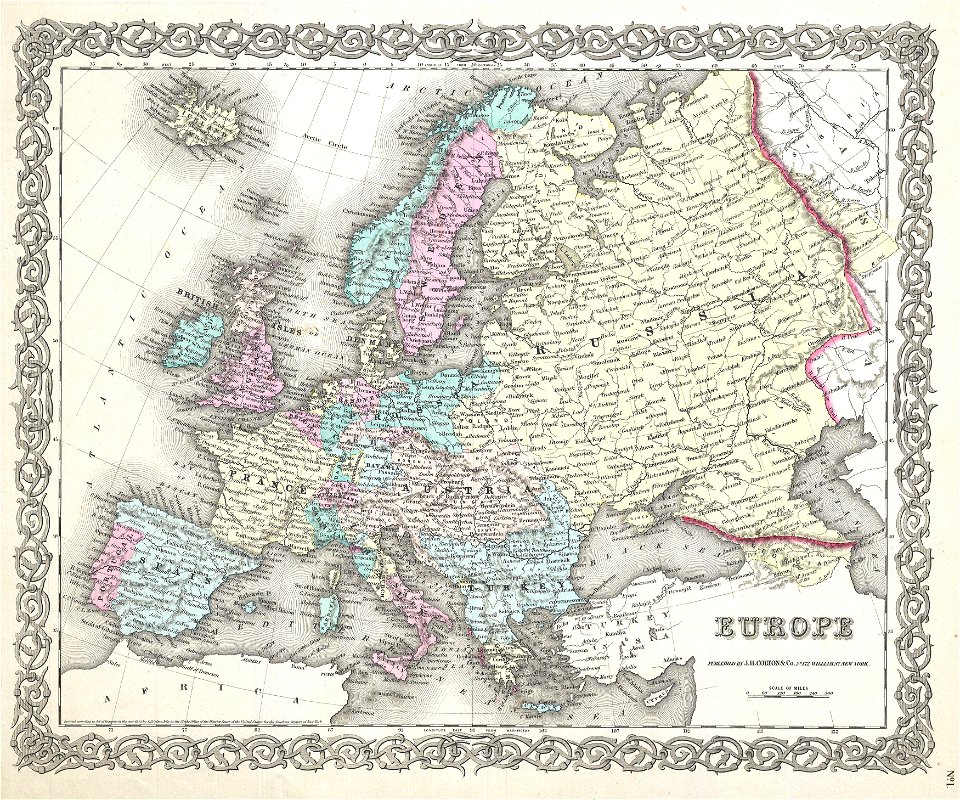 1855 Colton Map of Europe - Geographicus - Europe-colton-1855