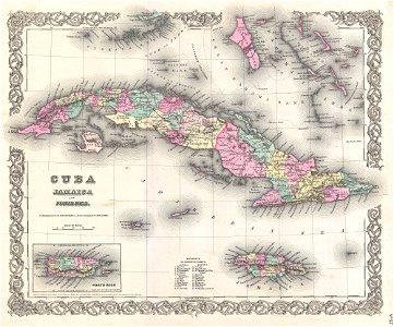 1855 Colton Map of Cuba, Jamaica and Porto Rico - Geographicus - Cuba-colton-1855