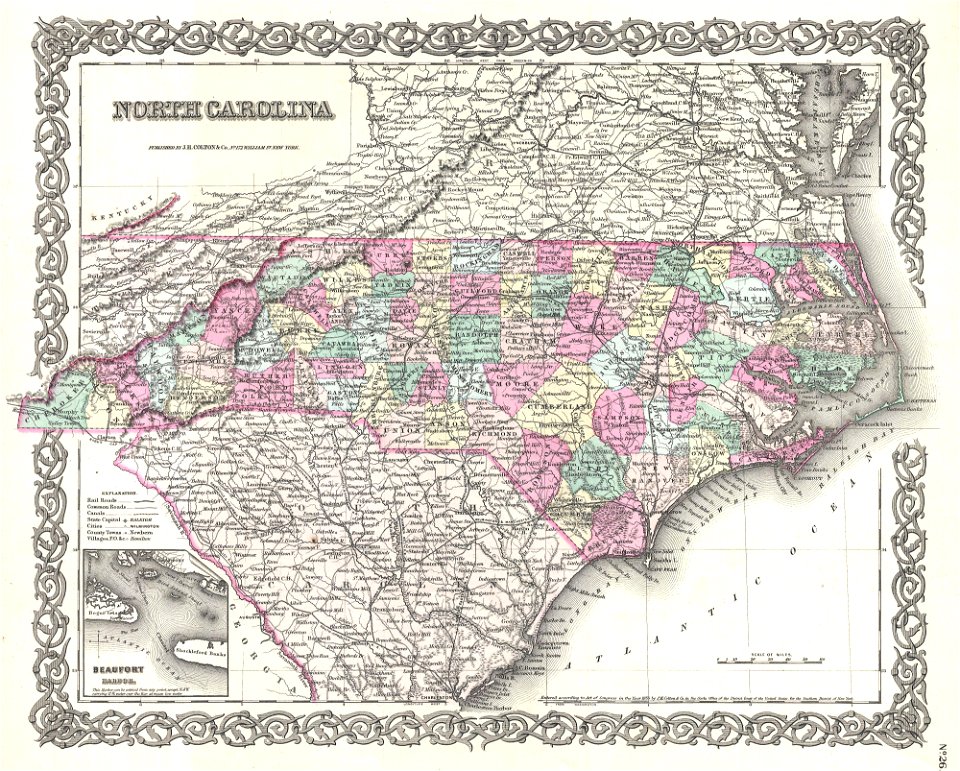 1855 Colton Map of North Carolina - Geographicus - NorthCarolina-colton-1855
