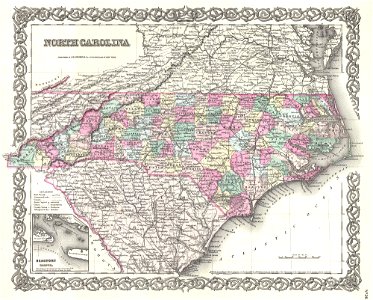 1855 Colton Map of North Carolina - Geographicus - NorthCarolina-colton-1855