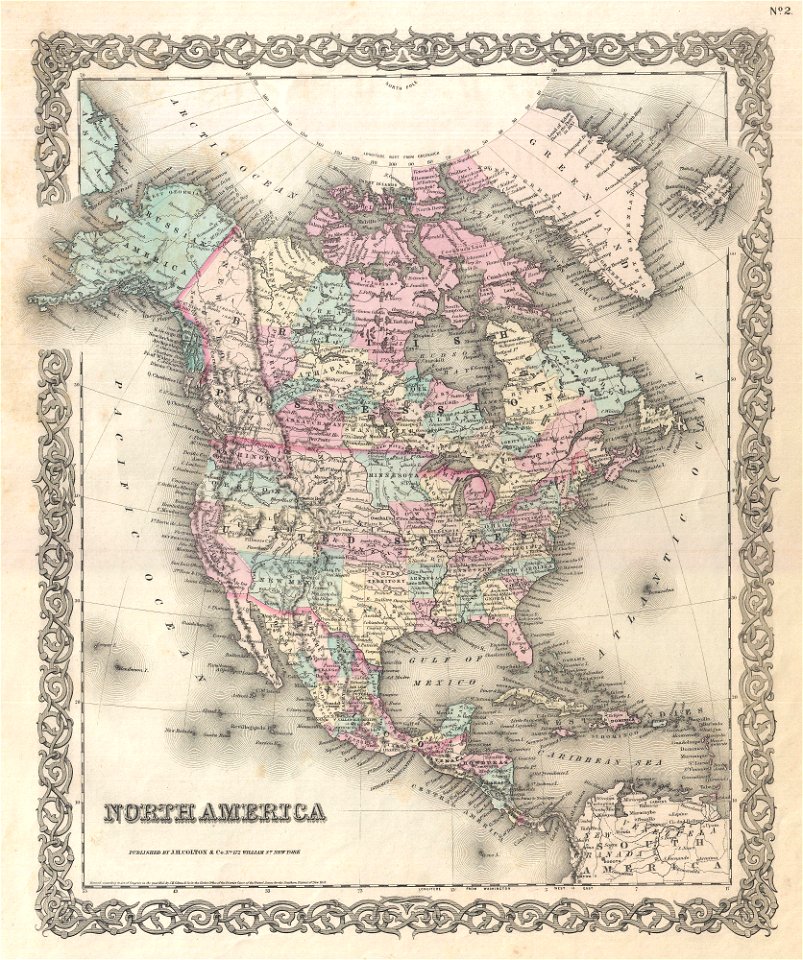 1855 Colton Map of North America - Geographicus - NorthAmerica-colton-1855