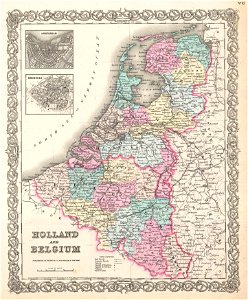 1855 Colton Map of Holland and Belgium - Geographicus - HollandBelgium-colton-1855