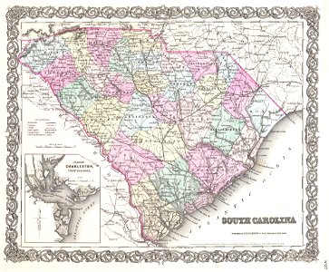 1855 Colton Map of South Carolina - Geographicus - SouthCarolina-colton-1855