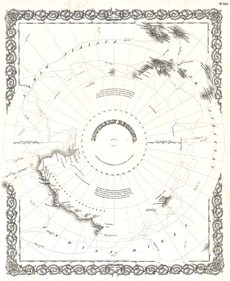 1855 Colton Map of Antarctica, the South Pole, or the Southern Polar Regions - Geographicus - SouthernRegions-colton-1855
