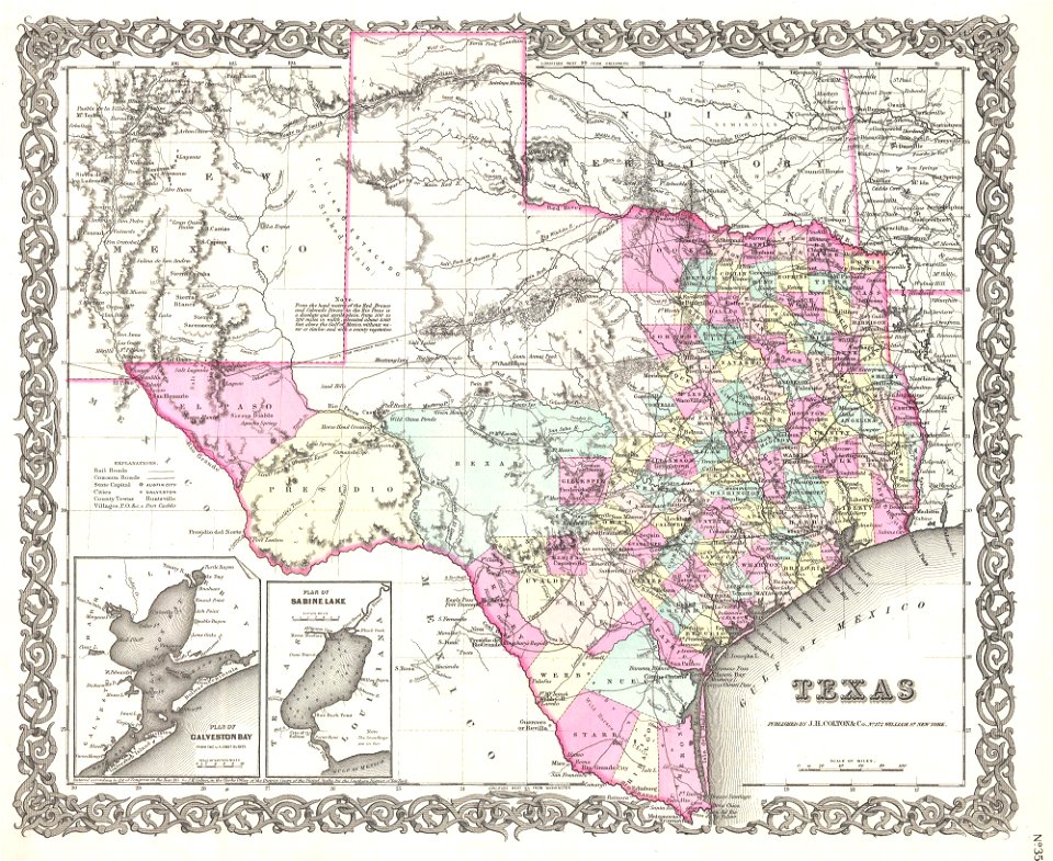 1855 Colton Map of Texas - Geographicus - Texas-colton-1855