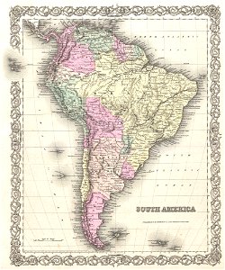 1855 Colton Map of South America - Geographicus - SouthAmerica-colton-1855. Free illustration for personal and commercial use.