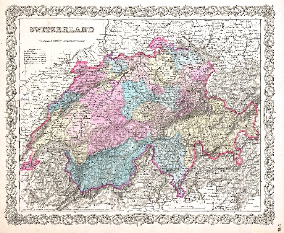 1855 Colton Map of Switzerland - Geographicus - Switzerland-colton-1855