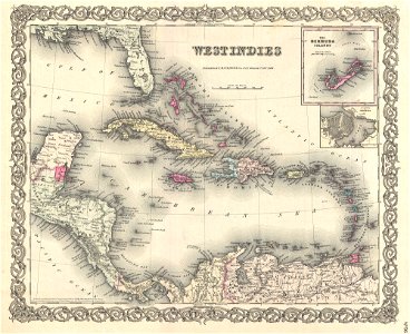 1855 Colton Map of the West Indies - Geographicus - WestIndies-colton-1855. Free illustration for personal and commercial use.