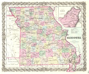 1855 Colton Map of Missouri - Geographicus - Missouri-colton-1855
