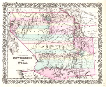 1855 Colton Map of Utah and New Mexico (first edition, first state) - Geographicus - UtahNewMexico-colton-1855