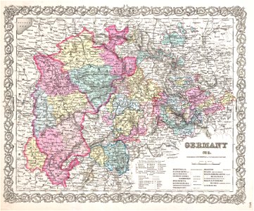 1855 Colton Map of Western Germany, Westphalia, Rheinland - Geographicus - Germany2-colton-1855