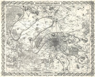 1855 Colton Map or City Plan of Paris, France - Geographicus - Paris-c-55
