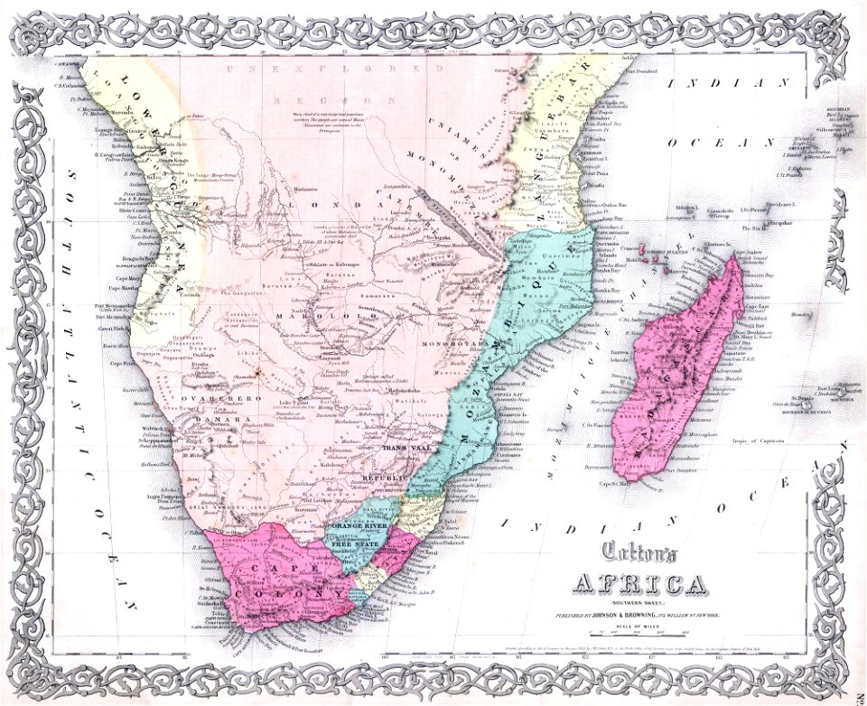 1855 Colton Map of Southern Africa - Geographicus - AfricaSouth-c-1855