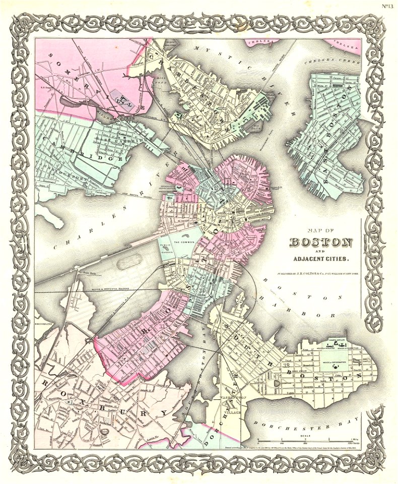 1855 Colton Plan or Map of Boston - Geographicus - Boston-colton-1855