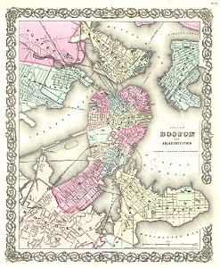 1855 Colton Plan or Map of Boston - Geographicus - Boston-colton-1855. Free illustration for personal and commercial use.