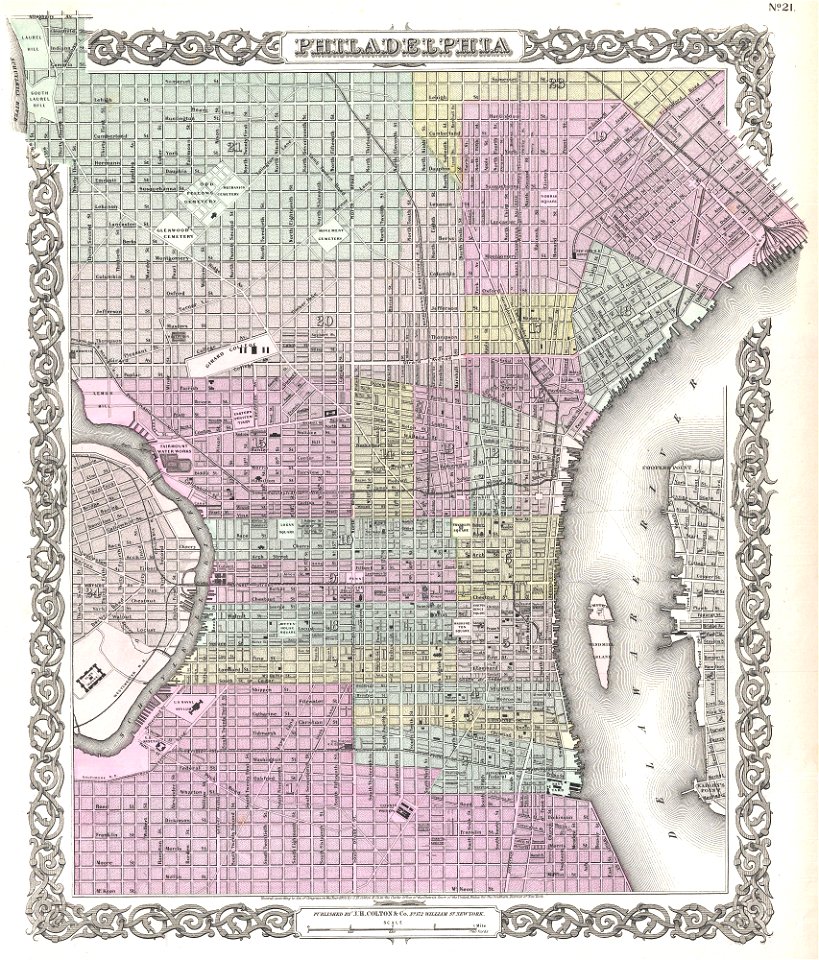 1855 Colton Plan or Map of Philadelphia, Pennsylvania - Geographicus - Philadelphia-colton-1855