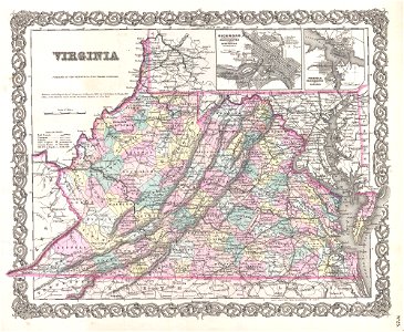 1855 Colton Map of Virginia - Geographicus - Virginia-colton-1855