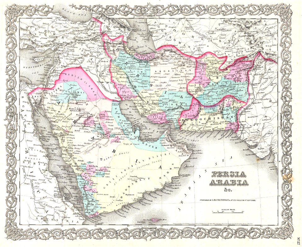 1855 Colton Map of Persia, Afghanistan, and Arabia - Geographicus - PersiaArabia-colton-1855