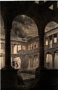 1855, Recuerdos y bellezas de España, Asturias y León, Claustro del monasterio de Belmonte (cropped)