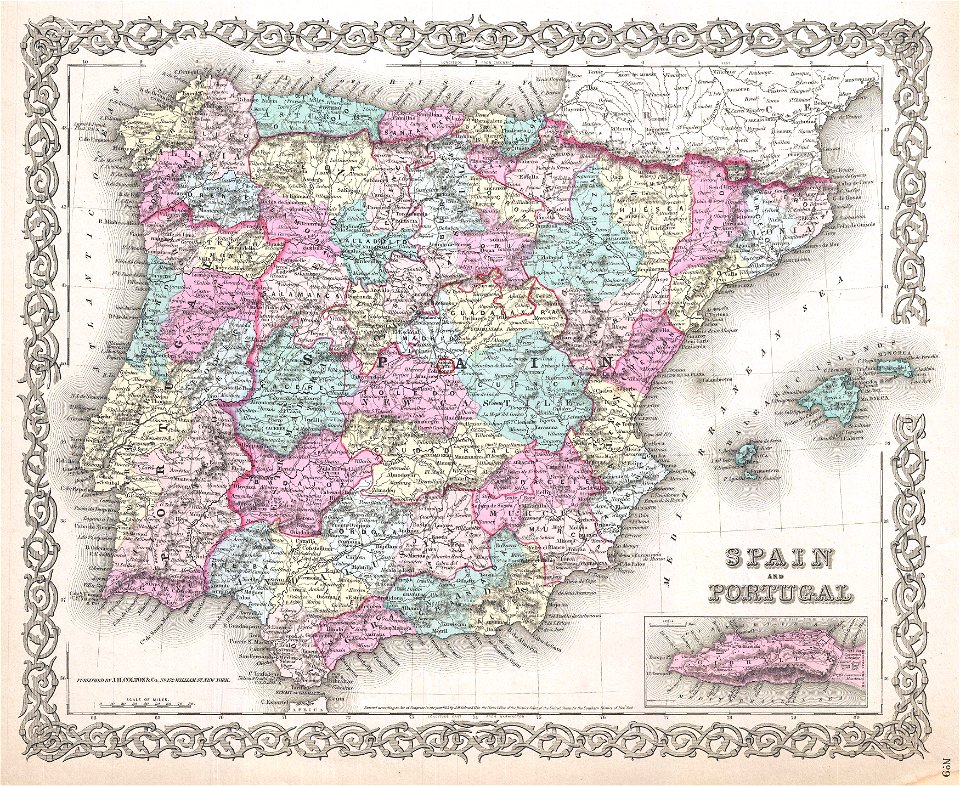 1855 Colton Map of Spain - Geographicus - Spain-colton-1855