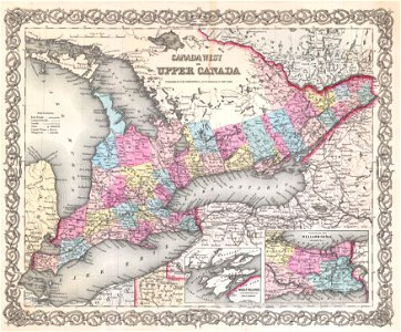 1855 Colton Map of Upper Canada or Ontario - Geographicus - Ontario2-colton-1855