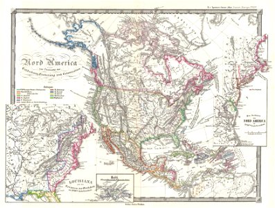 1855 Spruner Map of North America - Overview of Discovery, Conquest and Colonization - Geographicus - NordAmerica-spruner-1855