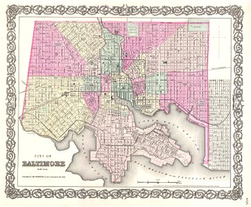 1855 Colton Plan or Map of Baltimore, Maryland - Geographicus - Baltimore-colton-1855