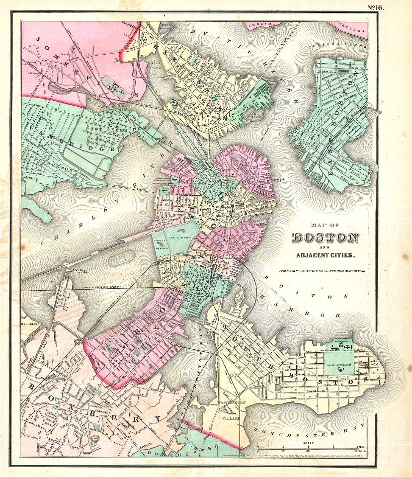 1857 Colton Map of Boston, Massachusetts - Geographicus - Boston-colton-1857