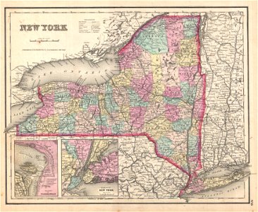1857 Colton Map of New York - Geographicus - NewYork-colton-1857