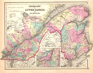 1857 Colton Map of Quebec and New Brunswick, Canada - Geographicus - CanadaEast-colton-1857