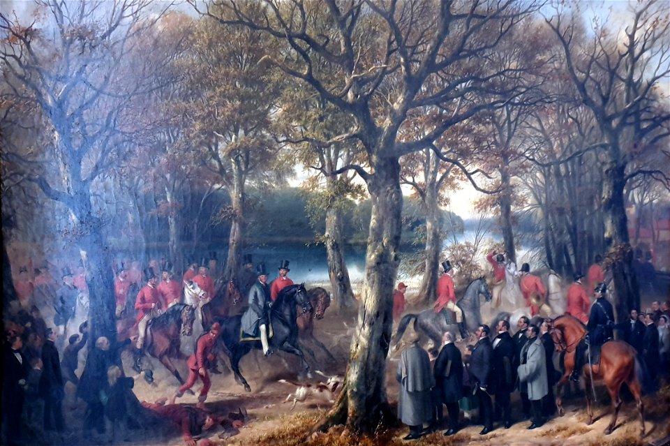 1857 Grawert Hubertusjagd im Grunewald unter Friedrich Wilhelm IV. Jagdschloss Grunewald anagoria
