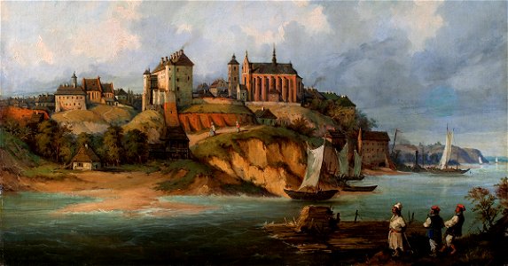 Jozef Szermentowski Widok Sandomierza od strony Wisly