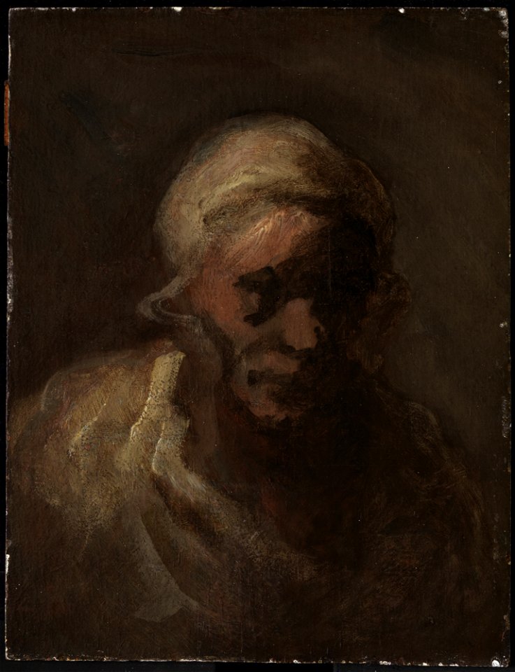 1856, Daumier, Head of an Old Woman