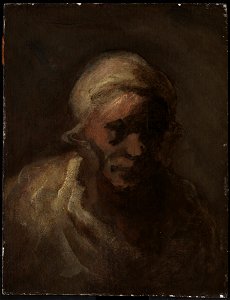 1856, Daumier, Head of an Old Woman. Free illustration for personal and commercial use.