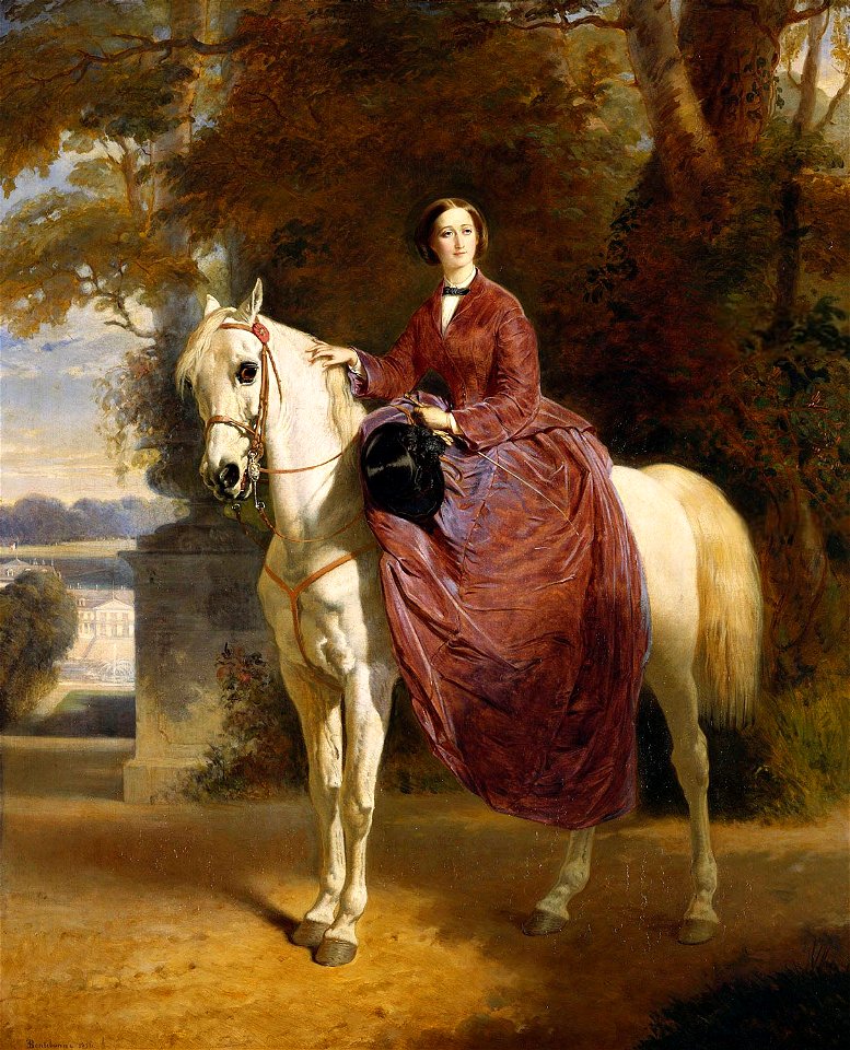 L'impératrice Eugénie à cheval - 1856 - Charles Édouard Boutibonne