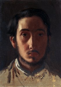 Edgar Degas - Self-portrait ca 1857. Free illustration for personal and commercial use.