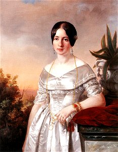 Borsos, Jozsef - Lady with a Lorgnette (1856)