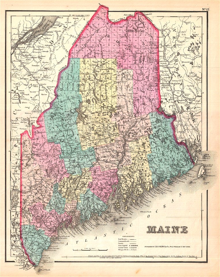 1857 Colton Map of Maine - Geographicus - Maine-colton-1857