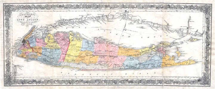 1857 Colton Traveller's Map of Long Island, New York - Geographicus - LongIsland-colton-1857